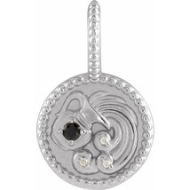 Sterling Silver Aquarius Black Spinel and Diamond Pendant - £117.83 GBP