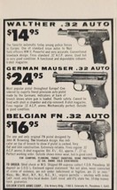 1956 Print Ad Walther .32 Auto,German Mauser .32,Belgian FN Golden State... - $8.98
