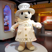 Cream Bracelet mascot costume character dressed with a Coat and Hats - £1,027.90 GBP