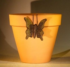 Cast Iron Hanging Garden Pot Decoration - Butterfly 3.25&quot; Wide x 3.0&quot; High - $7.95