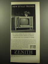 1959 Zenith Grenshaw, Model D3015 Television Ad - New Style Trends - £11.83 GBP