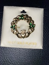 Vintage SOLDOR Celtic Claddagh St Patricks Day Lucky Brooch Pin Irish - £11.94 GBP
