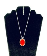 Red Coral Pendant On 15&quot; Silver Wheat Chain Southwest Style Necklace 3&quot; ... - $475.03 MXN