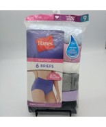 Women&#39;s Hanes Tagless Briefs Ultra Soft Panties Size 9 Cotton 6 Pair No ... - £11.36 GBP