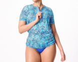 Kim Gravel x Swimsuits For All Zip-Front SwimTee Brief Set Ocean Animal,... - $29.69