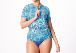 Kim Gravel x Swimsuits For All Zip-Front SwimTee Brief Set Ocean Animal,... - £23.35 GBP