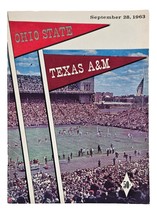 Ohio Estado Vs Texas A&amp;M Septiembre 28 1963 Oficial Juego Programa - £45.52 GBP