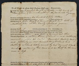 1808 antique DEED hadley hampshire massachusetts asahel WRIGHT john - £71.18 GBP