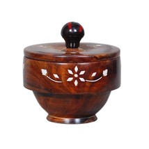 Wooden Sugar Pot, Salt Pot, Spice Pot, Pickle Jar, Jam Jar Masala Box Mu... - £22.88 GBP