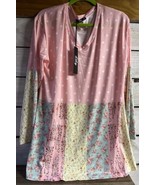 NWT LILY by FIRMIANA Wm. XL Top Polka Dots Chintz Florals Pink Ylw Aqua ... - $36.81 CAD