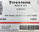 2 x Firestone 14.00R24/25 Two Radial Off the Highway Tubes 540-803 1GR36... - $148.49