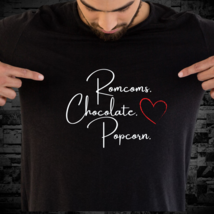 Romcom, Chocolate &amp; Popcorn Tshirt, Graphic Tee, Love T-Shirt, Men&#39;s TSh... - £19.18 GBP+