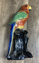 Parakeet on Stump MCM Ceramic Spill Vase Vintage - $19.99