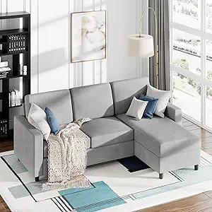 Convertible Sectional Sofa Couch With Reversible Chaise, L-Shaped Couch ... - $741.99