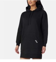 fila Hoodie Dress Women&#39;s Large Sweatshirt Black Long Sleeve Kangaroo Po... - £31.96 GBP