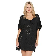 $64 Dotti Mayan Diamond Lasercut Tunic Cover-Up Women&#39;s Swimsuit Black Small - £34.75 GBP