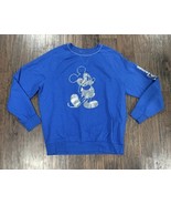 Disney Mickey Mouse Sweatshirt Pullover Graphic Spellout Blue - $40.60 CAD