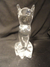 Crystal Figural Glass Paperweight Sitting Cat - $13.59