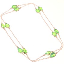Green Milky Opal Handmade Christmas Gift Necklace Jewelry 36&quot; SA 4188 - £3.91 GBP