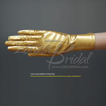 Shiny Stretch Metallic Gloves Wrist Length (2BL) - Gold/Silver - £15.04 GBP