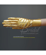 Shiny Stretch Metallic Gloves Wrist Length (2BL) - Gold/Silver - $18.99