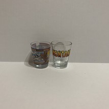 Set of 2 Vintage Souvenir Montana Shot Glasses Glass Mountains Eagle - £6.05 GBP