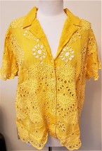 Johnny Was Embroidered Button-Up Blouse Sz-XL Peaceful Sunset - £138.01 GBP