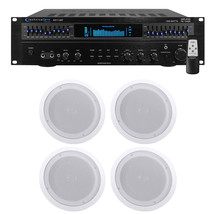 Technical Pro RX113 1500w Home Theater Amplifier Receiver+4) 8&quot; Ceiling Speakers - £354.84 GBP