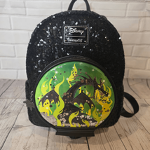 Loungefly Disney Villains Maleficent Dragon Sequin Snow Globe Mini Backpack - £93.48 GBP