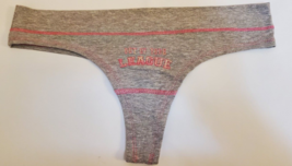 Rue 21 Women&#39;s Cotton Thong Panties SMALL Gray Pink Glitter Out Of Your League - £8.98 GBP