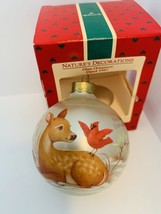 Vintage Nature&#39;s Decorations Christmas Ornament Glass Wrapped Ball Hallmark 1987 - £21.65 GBP