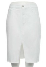 Womens Skirt Denim SO White Jean Stretch Frayed Hem Zip Plus Size-size 2... - £24.74 GBP
