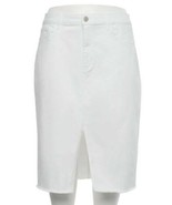 Womens Skirt Denim SO White Jean Stretch Frayed Hem Zip Plus Size-size 2... - £25.03 GBP