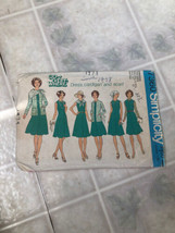 Vtg 1976 Dress Cardigan Scarf Simplicity 7360 Sewing Pattern Sz 10.5 &  12.5 CUT - $18.27