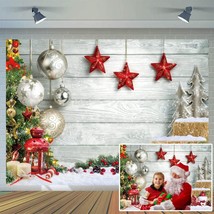 7X5FT Christmas Backdrop White Wood Floor Photography Backdrop Winter Sn... - £17.94 GBP