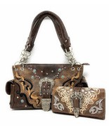 Western Women&#39;s Tooled Leather/Laser Cut Purse Buckle Concealed Carry Ha... - £50.45 GBP