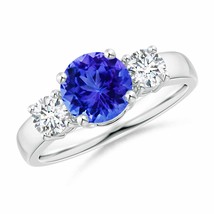 ANGARA Classic Tanzanite and Diamond Three Stone Engagement Ring - £2,306.55 GBP