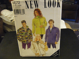 New Look 6672 Misses &amp; Men&#39;s Zip Front Jackets Pattern - Size S &amp; M Bust... - $7.12
