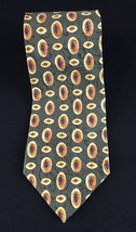 Ermenegildo Zegna silk olive geometric 55.25&quot; x 3.75&quot; designer tie ties necktie - £13.95 GBP