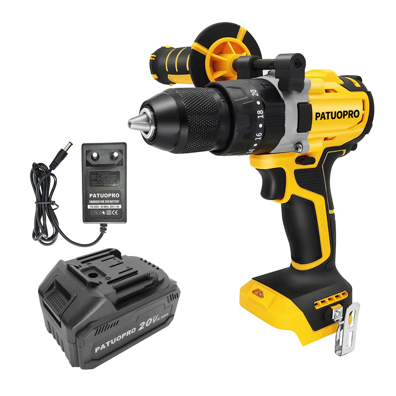 20V Brushless Electric Hammer Drill Cordless 1m Power Impact Drill Ice Screwdriv - £357.27 GBP