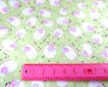 Cotton Sheep Fabric On Green Background 100% Cotton 45&quot; X 2 yards - $15.93