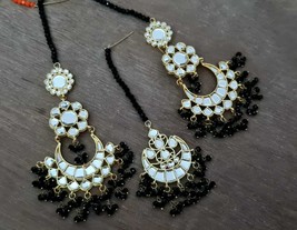 High Quality Rich People Kundan Meenakari Jewelry Earrings Tikka Set Girl Gift 5 - £28.25 GBP