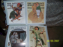 lot of [4} vintage  norman rockwell prints {saturday evening post} - £9.28 GBP