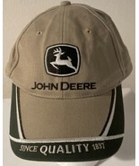 John Deere Hat Tan Beige Adjustable Strap Back Embroidered Cap - $27.22 CAD