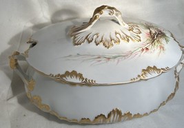 CFN/GDM Haviland Limoges Covered Soup Tureen 1896 WHITE/GOLD Beautiful! - £58.38 GBP