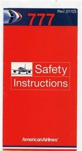 American Airlines 777 Safety Card 07/03 - £14.07 GBP