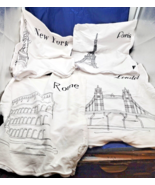 Alamode Home Set of 4 LONDON ROME PARIS NEW YORK PILLOW SHAM COVERS - €20,67 EUR
