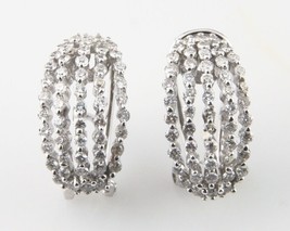 14k White Gold Ladies Diamond Earrings Omega Backs TDW = 0.85 ct Retail = - £985.62 GBP