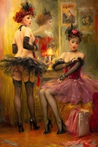 Art Giclee Printed Oil Painting Print Preparati before the show Canvas - £7.42 GBP+