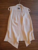 Eileen Fisher Vest Cardigan Women Size XS Cream Silk Cotton Open Front D... - £30.33 GBP